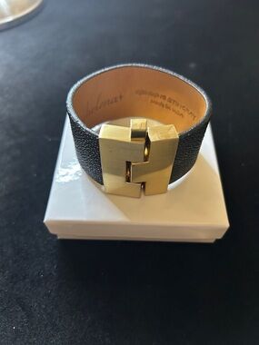 Leighelena Wide Cuff Bracelet made with Genuine Black Stingray
